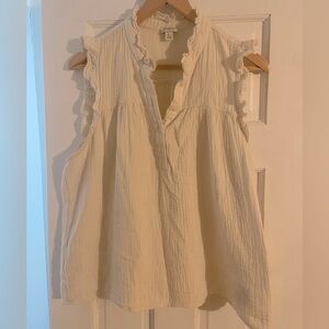J.Crew sleeve less top sz L, gauze fabric